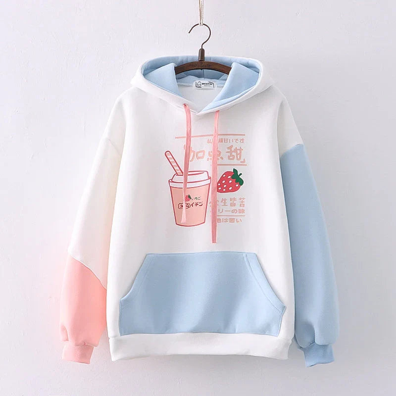 Premium Luxury Hooded Velvet Jumper for Students in White or Beige Velvet