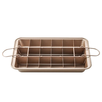 Premium square brownie pan made of durable stainless steel for even baking and easy cleaning