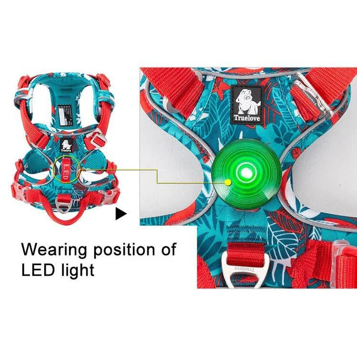 Premium explosion-proof reflective camouflage dog harness with aviation aluminium buckle for enhanced safety and visibility