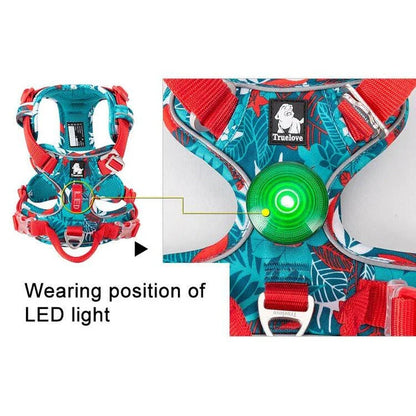 Premium explosion-proof reflective camouflage dog harness with aviation aluminium buckle for enhanced safety and visibility