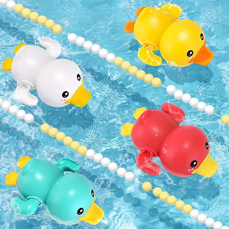 Classic Clockwork Bathing Ducks - Fun and Educational Bath Toys for Ages 0-6