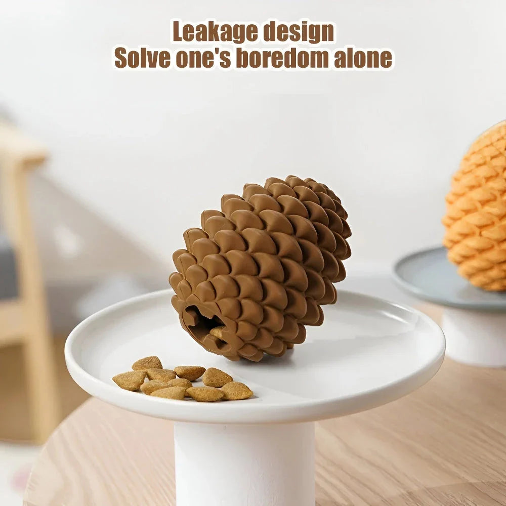 Premium pineapple-shaped interactive dog chew toy made of durable natural rubber