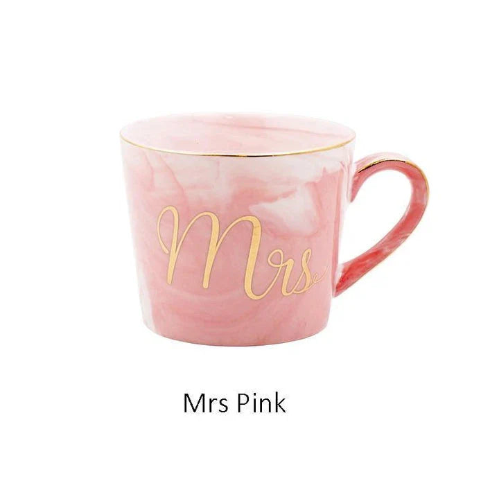 Elegant marble-inspired porcelain coffee mug with a sleek and sophisticated British design
