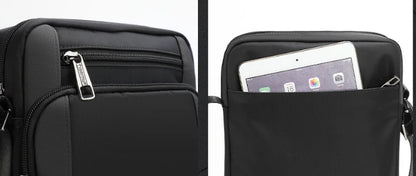 Premium quality men's classic business shoulder briefcase made of durable Oxford cloth with sleek square vertical design and ample interior storage compartments