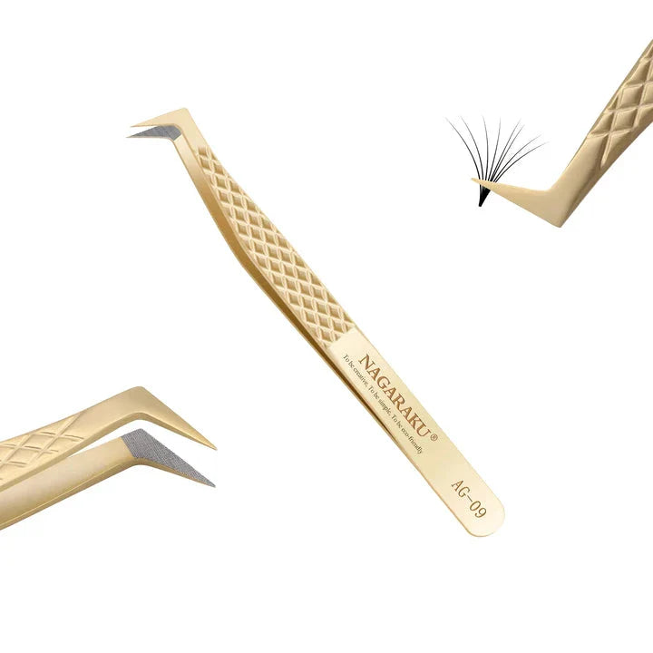 Premium Precision Fibre Tip Eyelash Extension Tweezers in Black with Straight Design