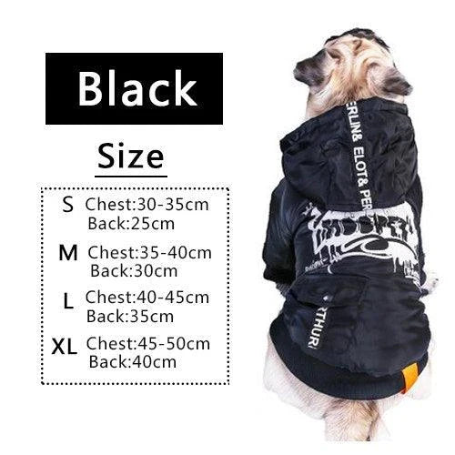 Stylish and cosy hooded jacket for pets, made from high-quality polyester with an adjustable design for maximum comfort and protection.