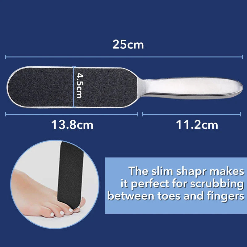Premium double-sided stainless steel foot file for salon-quality pedicures at home