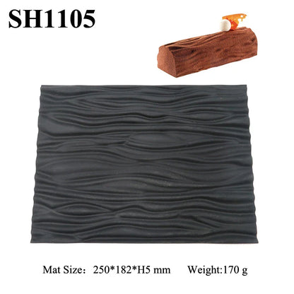 Premium silicone cake mould with woven heart-shaped and wood grain textures for creating delightful desserts