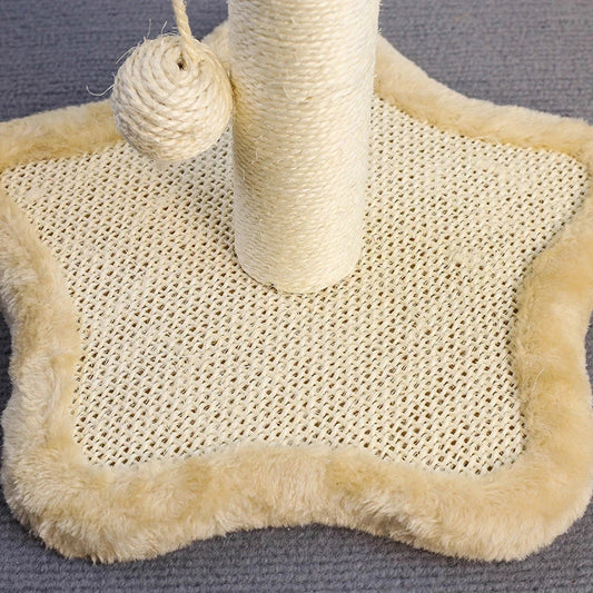 Compact cat scratching post made with premium sisal rope and soft, durable carpet for furniture protection and cat entertainment