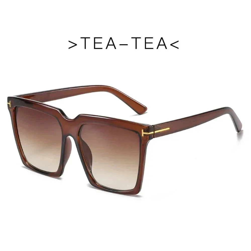 Stylish oversized square sunglasses for women with UV400 protection and gradient lenses