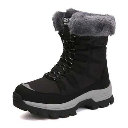 Premium cotton snow boots with waterproof design, plush lining, and non-slip outsole for women