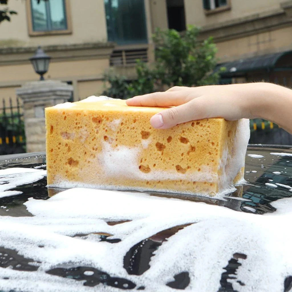 Premium white polyurethane foam sponge block for effortless car washing and window cleaning