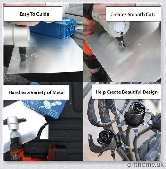 Double-Headed Metal Nibbler - a versatile tool that turns your drill into a powerful cutting machine for effortless metal, plastic, and soft material cutting