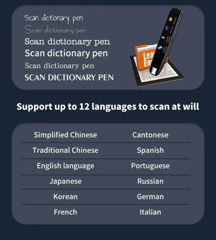 Premium Multilingual Translation Pen with advanced language translation capabilities for global travellers