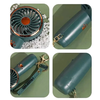 Compact, cartoon-themed USB handheld fan for keeping cool during the summer months