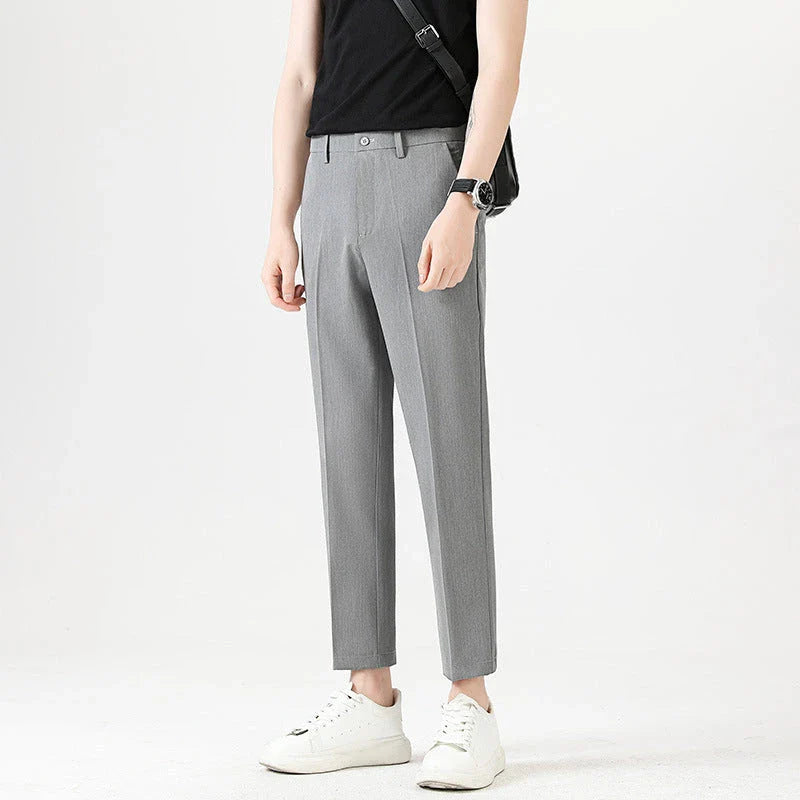 Men's sophisticated stretch trousers with tailored pencil fit, available in a range of classic colours