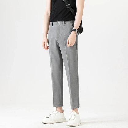 Men's sophisticated stretch trousers with tailored pencil fit, available in a range of classic colours