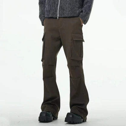 Premium British-made retro-style overalls with multiple pockets in a brown colour