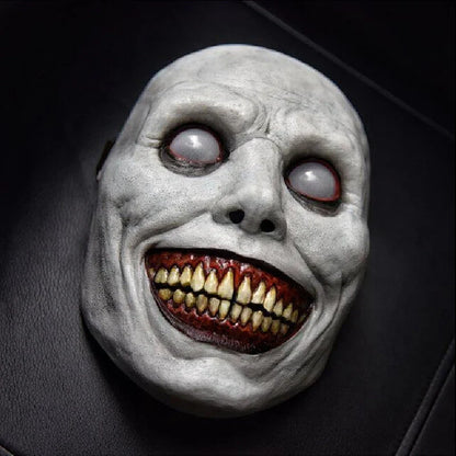 A white-eyed demon mask made of environmentally friendly latex, perfect for Halloween parties and trick-or-treating.
