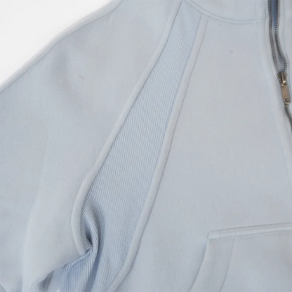 Premium women's sports fleece hoodie with half zip, available in a range of sophisticated colours