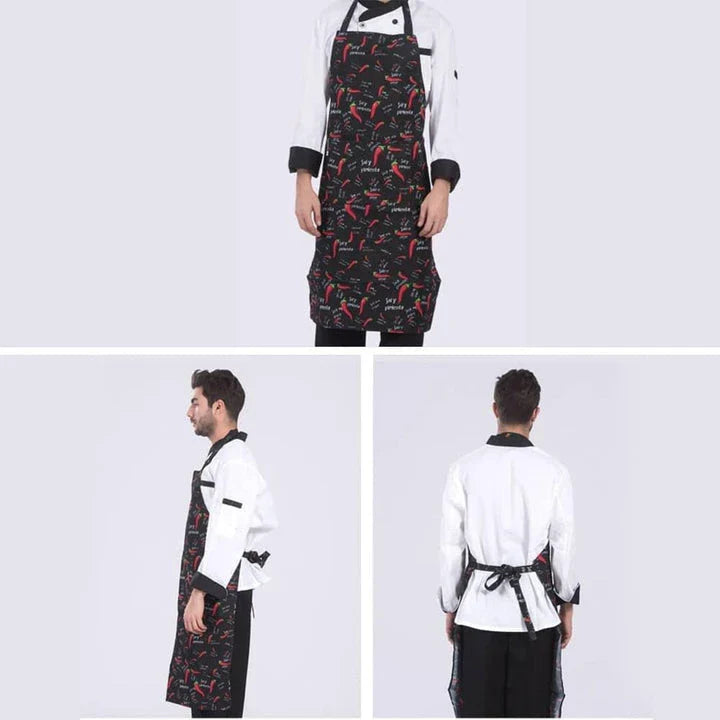 Premium adjustable chef's apron with pockets for men, made of high-quality polyester fabric in a variety of colours