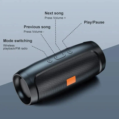 Powerful portable stereo Bluetooth speaker with deep bass and dual speakers for exceptional audio on the move