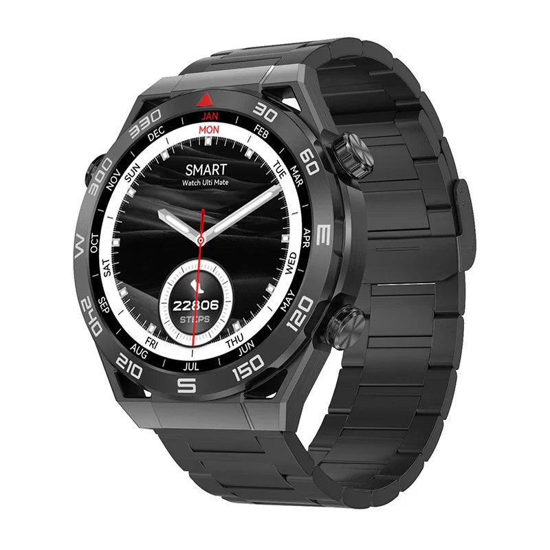 Premium smart watch with sleek alloy body, fitness tracking, and wireless charging capabilities