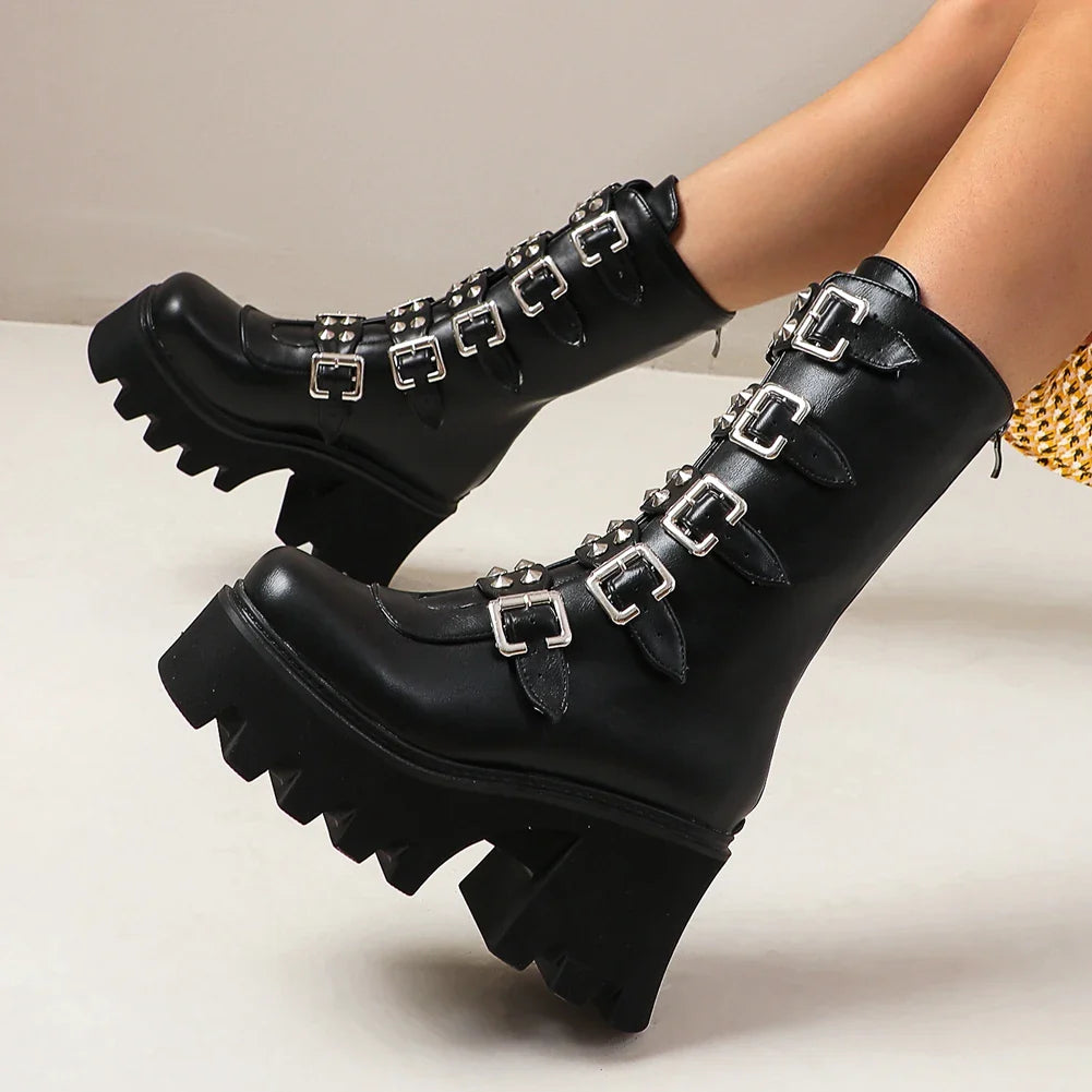 Premium middle-tube motorcycle boots with durable polyurethane soles, waterproof platform, and artificial short plush lining for exceptional comfort and style.