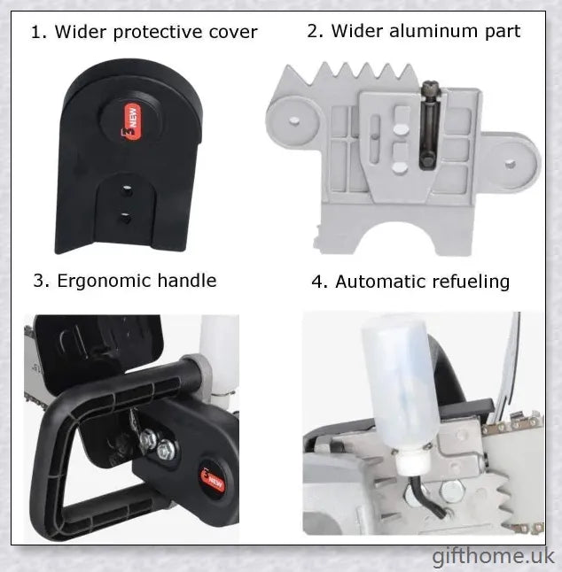 Angle grinder with attached chainsaw bracket, suitable for cutting wood, trees, and other DIY projects