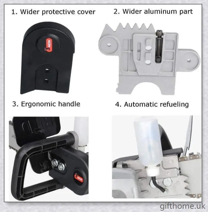 Angle grinder with attached chainsaw bracket, suitable for cutting wood, trees, and other DIY projects