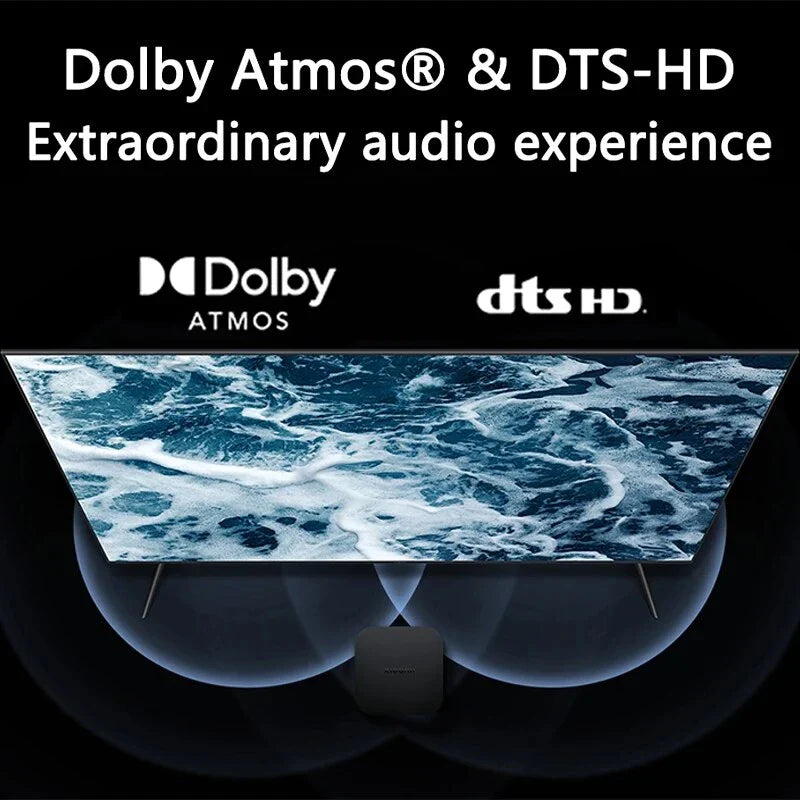 Trendha 4K Ultra HD Smart TV Box with 4K display, Dolby Atmos audio, and Google TV integration