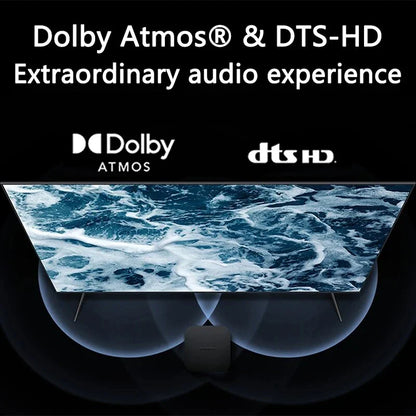 Trendha 4K Ultra HD Smart TV Box with 4K display, Dolby Atmos audio, and Google TV integration