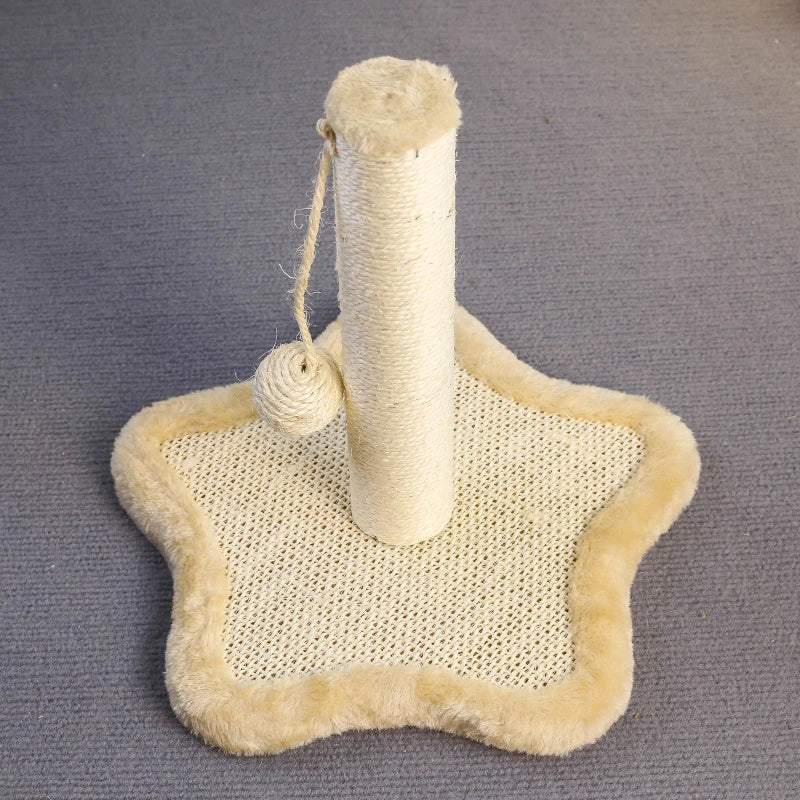 Compact cat scratching post made with premium sisal rope and soft, durable carpet for furniture protection and cat entertainment
