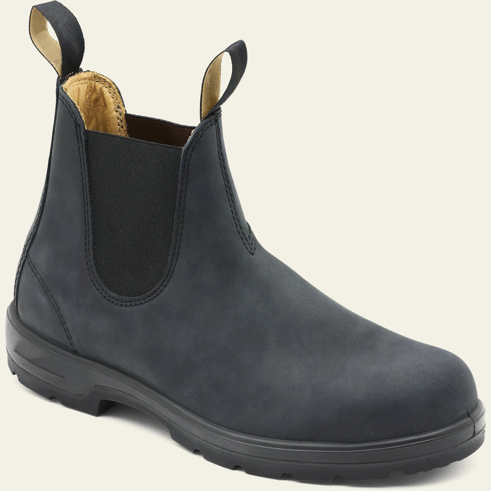 Pair of stylish Chelsea boots in black, made with high-quality materials and featuring a classic British design.