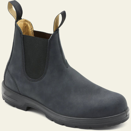 Pair of stylish Chelsea boots in black, made with high-quality materials and featuring a classic British design.