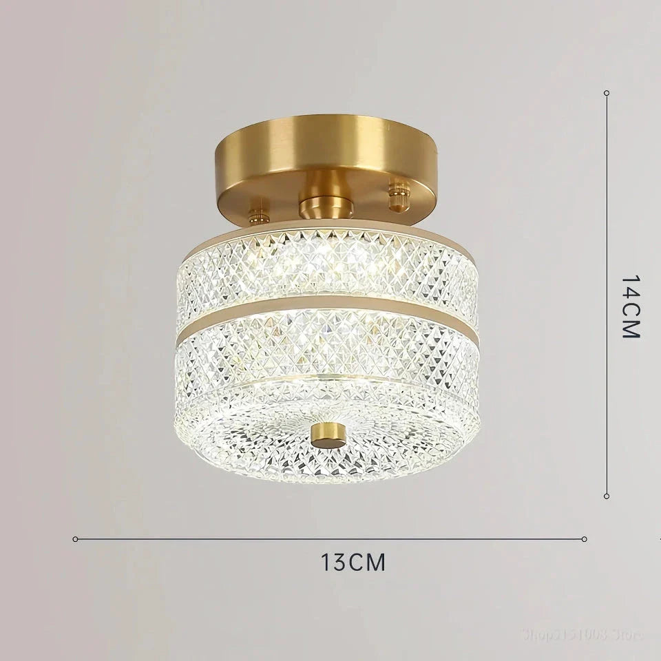 Elegant copper LED ceiling light with customisable light settings for living room, porch, and balcony