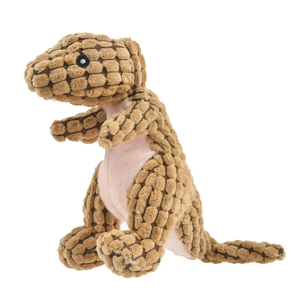 Premium plush dinosaur toys for playful pets in the UK, featuring soft, durable materials and interactive squeaky features for endless fun and companionship.
