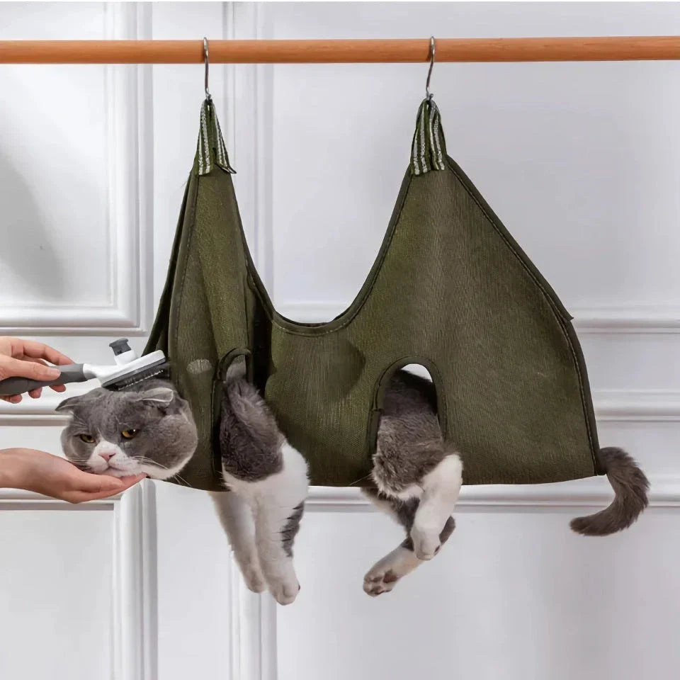 Premium Cat & Dog Grooming Hammock in various colours, designed for stress-free pampering and comfortable pet grooming