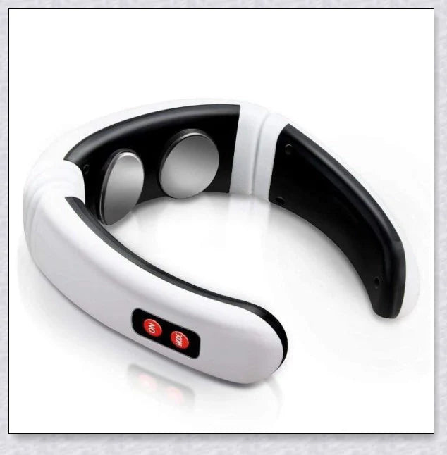A wireless neck massager with an adjustable design for targeted neck pain relief and muscle relaxation.
