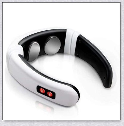 A wireless neck massager with an adjustable design for targeted neck pain relief and muscle relaxation.