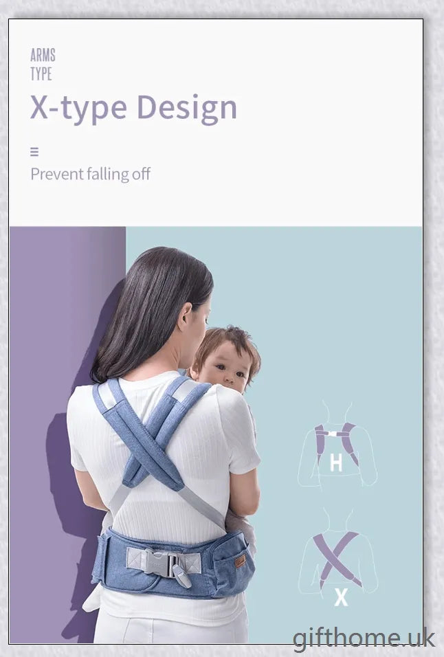 Ergonomic front-facing baby carrier with padded waist strap, lumbar support, and versatile wearing options for comfortable, secure travel with your little one.