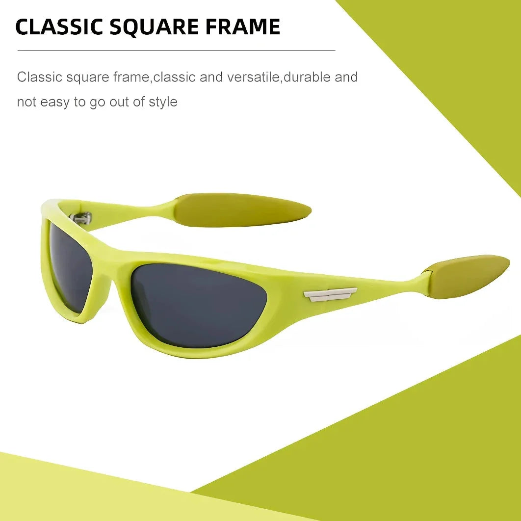 Pair of premium polarized cat eye sports sunglasses with blue-gray frames and lenses