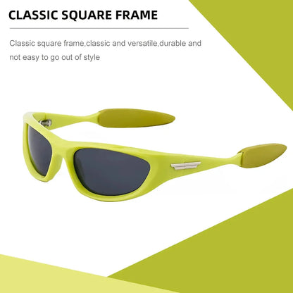 Pair of premium polarized cat eye sports sunglasses with blue-gray frames and lenses