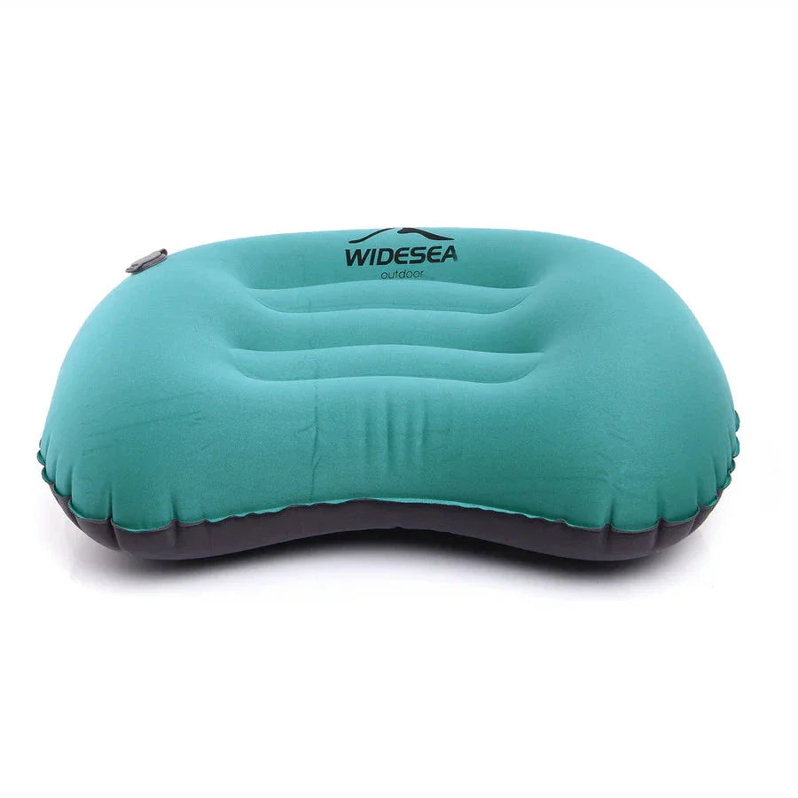 Premium inflatable camping pillow with ergonomic design for outdoor comfort and support