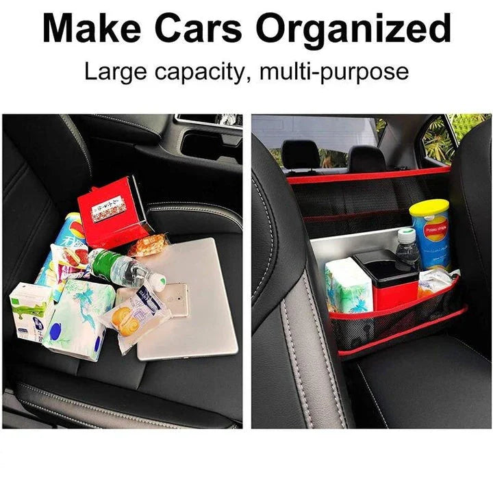 Car Seat Storage and Safety Net - Multi-Functional Organiser and Pet Barrier for Tidy and Secure Car Interior