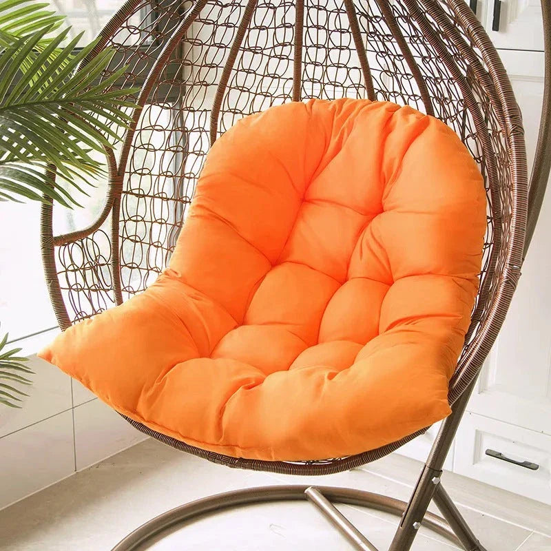 Premium hammock chair cushion with thickened brushed fabric and 7D hollow fibre cotton filling, designed for cosy outdoor relaxation on garden swings