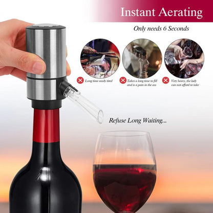 Premium stainless steel aroma decanter with instant decanting function for enhancing wine flavour and aroma