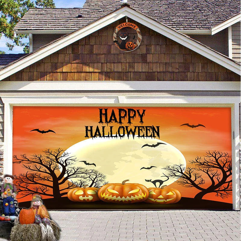 Decorative hanging cloth fabric with geometric abstraction pattern for Halloween party backdrop
