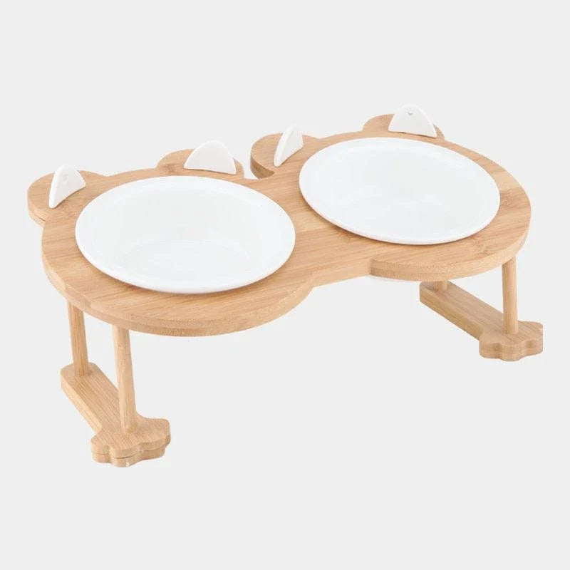 Ceramic Pet Bowl with Tilted Base in various colours, designed for comfort and style