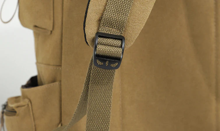Premium canvas backpack with versatile design and spacious interior for British leisure, sports, and travel needs